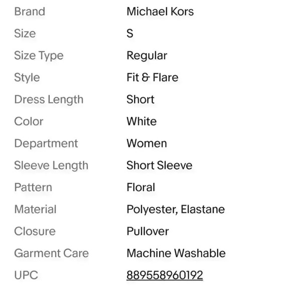 Michael Kors Fit & Flare Faux Wrap Black White Fern Pattern Cap Sleeve Dress - Picture 10 of 10